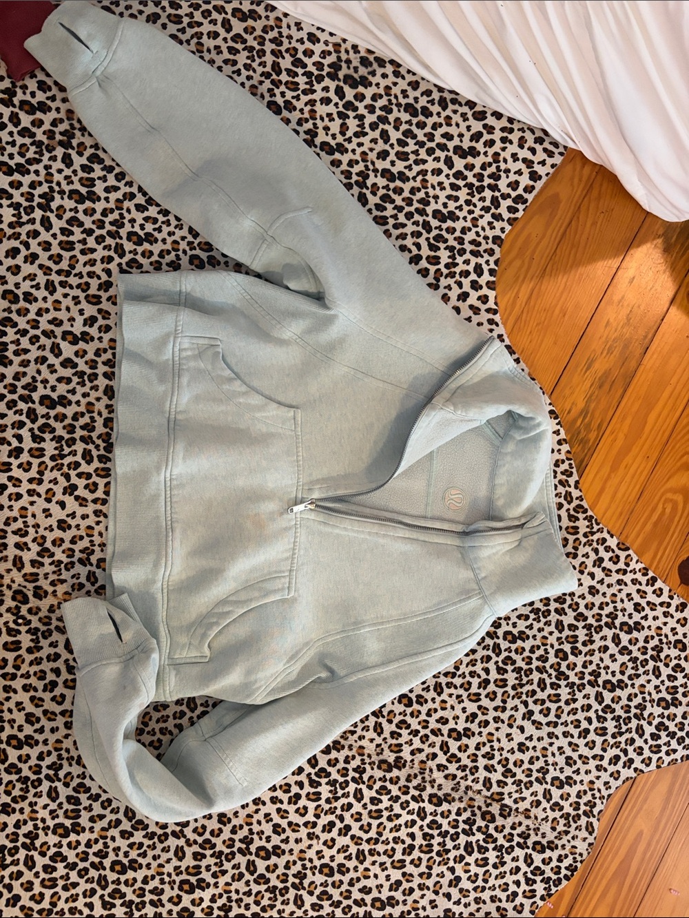 lululemon athletica light sage half-zip pullover hoodie